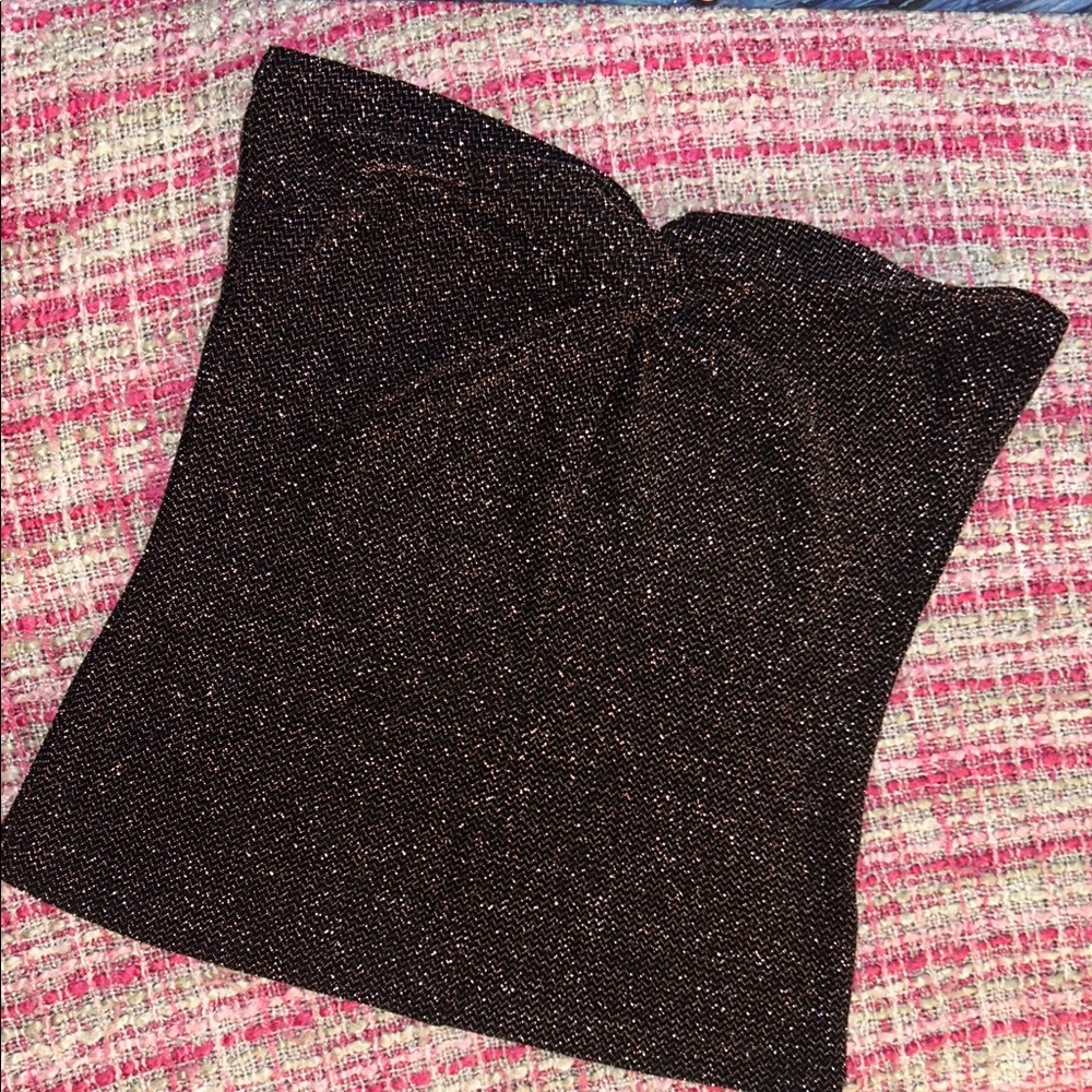 Divided Size L Gold Glitter Sweetheart Tube Top